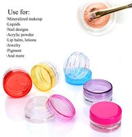 Vente en gros de flacons cosmétiques ronds en plastique transparent de 1g, 3g, 5g, mini-contenants, petits pots en plastique avec bouchon à vis