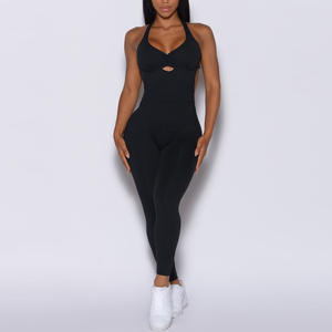 Mono de yoga y baile sexy de una pieza con espalda descubierta 2026 para mujer, conjunto deportivo de fitness con cuello halter sin espalda para gimnasio - Product Image 6