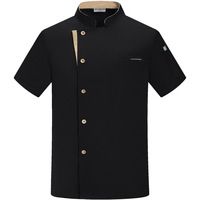 Vestes de chef imprimées à manches courtes, uniforme de responsable de restaurant pour femmes, veste de chef pour hommes