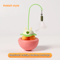 Juguetes Interactivos para Mascotas: Set de Bolas para Gatos, Dispensador de Comida con Doble Pista de Bolas, Pluma y Campana, Juguetes de Enriquecimiento para Mascotas