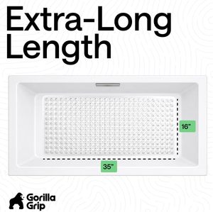 Tappetino Antiscivolo per Vasca da Bagno e Doccia <span class=keywords><strong>GORILLA</strong></span> <span class=keywords><strong>GRIP</strong></span> Brevettato in Gomma, Lavabile in Lavatrice, con Ventose, Fori di Drenaggio, Morbido, 35x16 Pollici, Trasparente - Product Image 5