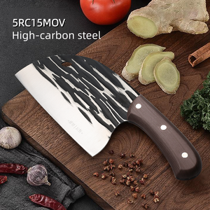 Cuchillo de carnicero de alta calidad, de acero forjado, para cortar huesos y carne, de 6 pulgadas, con mango de imitación de madera PP, fácil de limpiar, para bricolaje. - Product Image 3