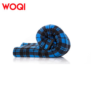 Sac de couchage en polaire Woqi Plaid bleu, style enveloppe, portable, pour les voyages, le camping, l'intérieur et l'extérieur - Product Image 1