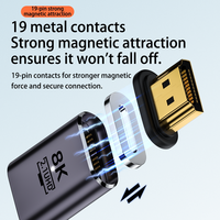 Adaptateur secteur magnétique JILIAN multi-formes en alliage pour homme et femme, transfert audio Ultra HD 8K 60Hz, indicateur pour ordinateur portable et caméra