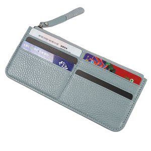 <span class=keywords><strong>Portafoglio</strong></span> da <span class=keywords><strong>donna</strong></span> in vera pelle RFID con chiusura a cerniera <span class=keywords><strong>blu</strong></span> portamonete lungo con fodera in Nylon - Product Image 3