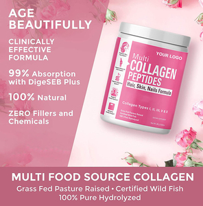 Péptidos de Colágeno Puro <span class=keywords><strong>Natural</strong></span> en Polvo para el Cuidado Integral de la Salud, Certificado Orgánico, Pescado Salvaje, Hidrolizado Puro - Product Image 1