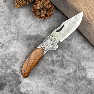 Coltello da tasca portatile con coltello pieghevole esterno in acciaio damasco ad alta nitidezza per il campeggio - Product Image 5