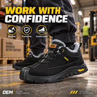Chaussures de sécurité résistantes au froid pour hommes, embout en acier anti-écrasement, doublure chaude, résistantes à l'usure, bottes de travail, OEM ODM