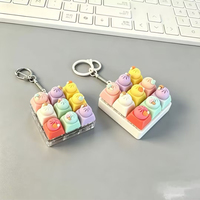 Porte-clés personnalisé Fidget Clicker en résine époxy, vente en gros, usine chinoise, faible MOQ, articles d'anime, capuchon de clavier 3D, jouet mécanique anti-stress