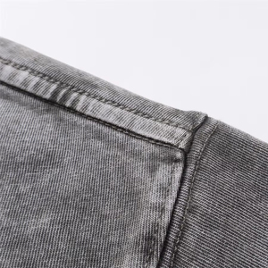 T-shirt ample à manches courtes de haute qualité, effet vieilli, délavage flocon de neige, style vintage, basique, personnalisé, surdimensionné, décontracté, en maille longue - Product Image 6