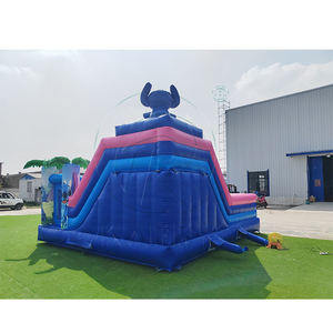 Aire de jeux gonflable commerciale, château gonflable bleu avec toboggan, structure de saut gonflable pour enfants - Product Image 2