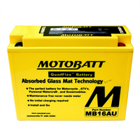 Batterie Moto Tout-Terrain Compatible Motobatt Nouvelle Génération MB16AU 12V 20Ah AGM Technologie Mat de Verre Absorbant
