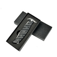 Couteau de poche multifonctionnel de survie en acier inoxydable 5Cr15, surface revêtue de titane, manche G10, pour la chasse et le camping