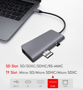 新抵达的8合1 Mac扩展坞多端口<span class=keywords><strong>USB</strong></span>集线器C型适配器 - Product Image 4