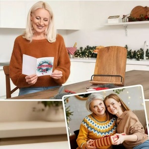Wooden Multifunctional Recipe Holder, Solid Wood Texture, Kitchen Preparation and Recipe Viewing, Home Desktop <b>Tablet</b> <b>Stand</b> - Product Image 3