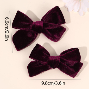 2 pinces à cheveux en velours uni douces et unisexes pour femmes et filles - Product Image 4