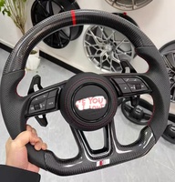 Volant sport en fibre de carbone à fond plat avec palettes de changement de vitesse étendues pour Audi A3 A4 A5L S3 S4 S5 – Kit de rétrofit