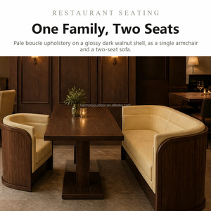 Asientos Curvos para <span class=keywords><strong>Restaurante</strong></span> o Salón, Estructura <span class=keywords><strong>de</strong></span> Madera Maciza, Sofá Tapizado para Cafetería, Bistro y Área <span class=keywords><strong>de</strong></span> Comida - Product Image 2