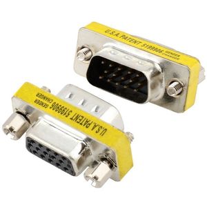 Vga <b>Adapter</b> 15 Pin Male To Female Connector Zinc Alloy <b>Plug</b> In For Computer Monitor Connection - Product Image 1