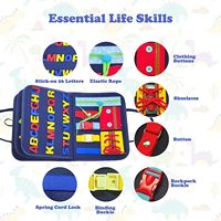 Cadeaux pour garçons et filles de 1, 2, 3 et 4 ans, jouets sensoriels pour tout-petits de 1 à 3 ans, jouet éducatif de voyage pour l'autisme, jouet Montessori Busy Board