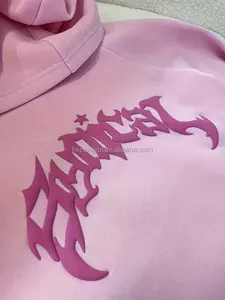 Tela de rizo con capucha de algodón pesado, estampado DTG personalizado, bordado, bolsillo transpirable, conjunto de sudadera, Sudadera con capucha Unisex - Product Image 2