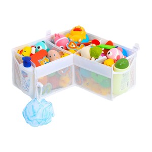 Ensemble de sacs de rangement pliables transparents pour salle de bain, organisateur d'angle pour enfants, design gain de place - Product Image 1