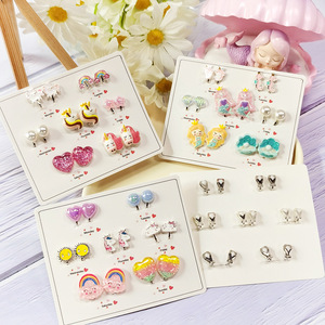 <span class=keywords><strong>Boucles</strong></span> <span class=keywords><strong>d</strong></span>'<span class=keywords><strong>oreilles</strong></span> pour enfants 2023 sans perçage, motif dessin animé, papillon, amour, ensemble de clips <span class=keywords><strong>d</strong></span>'<span class=keywords><strong>oreilles</strong></span> pour filles - Product Image 2