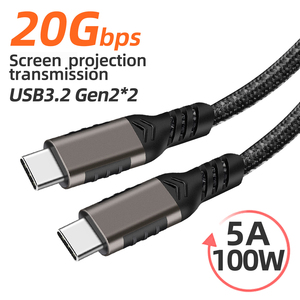 3.2 Gen 20 Gbps Transmission Type-C Câble de données 5A 100W Charge 4K 60Hz HD Vidéo Compatible Caméras Ordinateurs Appareils - Product Image 2