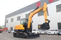 Excavatrice sur chenilles hydraulique JIAHE de 6,5 tonnes, moteur KOBOTA EPA, cabine fermée, pompe à moteur haute efficacité, travaux de terrassement agricole et de jardinage