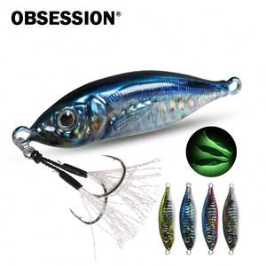 Topline 60G 80G métal gabarit petit <span class=keywords><strong>Jack</strong></span> leurre de pêche jigging leurre impression 3D côte lente coulée cuillère appât avec crochets d'assistance - Product Image 1