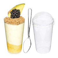 Gobelet à dessert miniature en plastique PS transparent de 3 oz, fond rond, pour mousse, pudding, parfait, dégustation