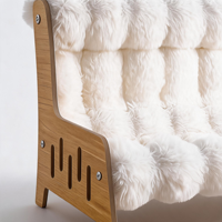 Canapé-lit de luxe en velours à bulles pour animaux de compagnie, grand modèle, surélevé, en bois, pour chiens et chats, fauteuil lounge doux et moelleux, écologique, pour intérieur