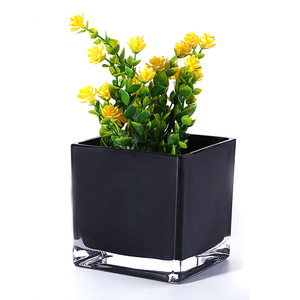 8x8 10x10 12x12 eleganti vasi di vetro a <span class=keywords><strong>fiori</strong></span> quadrati di colore bianco nero chiaro sfusi - Product Image 2