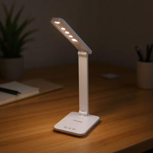 Lámpara de Escritorio LED VOLTECK de 8W con 5 Niveles de Iluminación, Control Táctil, Diseño Minimalista, Cuerpo de Plástico Blanco, CA 85-265V, 25000 Horas de Duración - Product Image 2