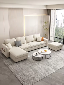 EU European Furniture Pull Out the Bed Modern Convertible <b>Sleeper</b> L-shaped with Storage Recliner Set Furniture - Product Image 4