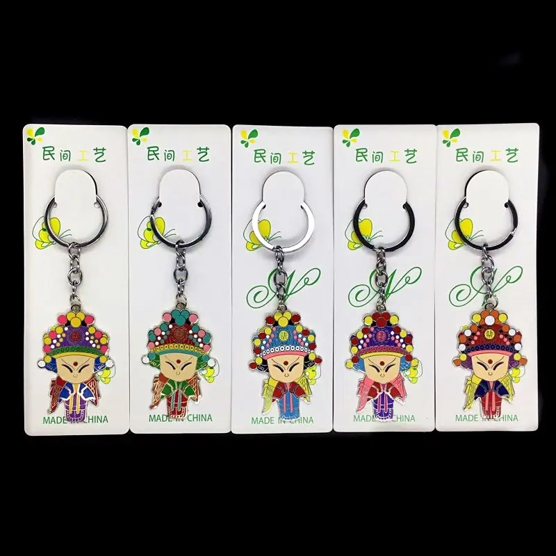 Chinese style keychain creative metal key ring chain commemorative gift Longpao cheongsam clothes keychain