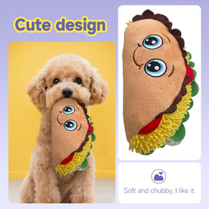 Venta al por mayor respetuoso con el medio ambiente auto-entretenimiento mascota masticar juguete hamburguesa peluche cachorro peluche <span class=keywords><strong>perro</strong></span> juguete resistente a la masticación - Product Image 2