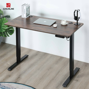 Ev ofis masası yuvarlak bacak tek motorlu otomatik ofis masası yüksekliği ayarlanabilir masa - Product Image 1