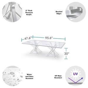 Latest Modern Design Luxury Acrylic Dining <b>Table</b> <b>Adjustable</b> Feature Customizable Thickness Professional Service for Furniture - Product Image 6