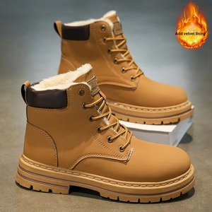 Stivali da Uomo Invernali in Pelliccia Sintetica, Caldi, con Suola in PVC, <span class=keywords><strong>Scarpe</strong></span> Basse a Cilindro, Stile Retrò Desert <span class=keywords><strong>Wolf</strong></span> Warriors per Esterni - Product Image 4