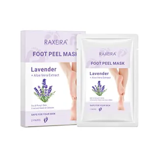Etiqueta privada Oem Foot Masking Peel Off Herbal Aloe Vera Extracto Exfoliante Peel Lavender Foot Mask para pies