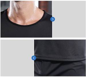 2025 новый мужской костюм для сауны комплект из 2 предметов с коротким рукавом и шортами для сжигания жира спортивный костюм для похудения тренировочный костюм для бега - Product Image 3