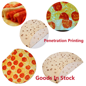 Manta de Tortilla Personalizada con Varios Diseños, Manta Mexicana de Franela Suave de Doble Cara con Estampado de Pizza - Product Image 2