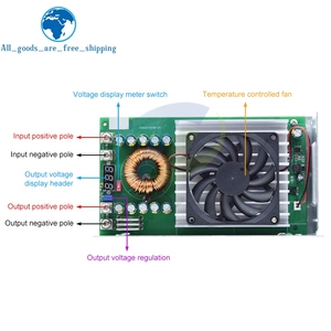 Módulo de Potencia Reductor de Voltaje de 50A 1500W <span class=keywords><strong>DC</strong></span> 15-90V a 2.5-<span class=keywords><strong>72V</strong></span>, Fuente de Alimentación de Voltaje Regulado Ajustable, Convertidor Buck con Voltímetro - Product Image 3