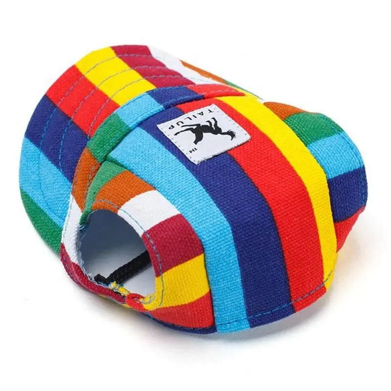 Dog Hat With Ear Holes Summer Canvas Baseball Cap For Small Pet Dog Outdoor Accessories Hiking Pet Products -10 Styles