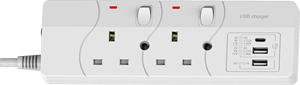 Enchufe de Extensión Universal Dachang D145BU con 2 Puertos USB-A, 2 Puertos Tipo-C y 6 Tomas (incluidas las 4 Originales), Conexiones <span class=keywords><strong>IEC</strong></span> y BS, Protección IP20 - Product Image 4