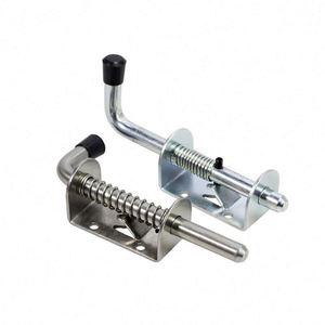 WEKIS 145mm Heavy Duty Black Powder Coat <b>Spring</b> Loaded Barrel Bolt Latch Pin Lock Steel Iron Brass Outdoor Bathroom Easy - Product Image 1