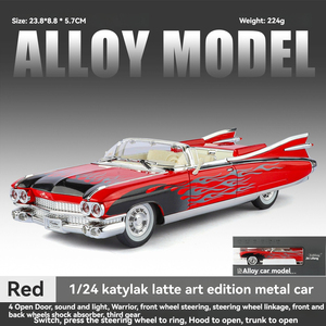 Modelo de Auto <span class=keywords><strong>Cadillac</strong></span> <span class=keywords><strong>Eldorado</strong></span> de Aleación Fundida a Presión, Escala <span class=keywords><strong>1</strong></span>:<span class=keywords><strong>24</strong></span>, con Recubrimiento, Sonido y Luz, Puertas Abatibles, Modelo de Auto Antiguo de Metal, Regalo Artesanal - Product Image 4