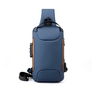 New Style Password Lock Chest <b>Bag</b> for Men Fashionable Waterproof Nylon Spring Riding <b>Bag</b> Large Capacity Outdoor Messenger <b>Bag</b> - Product Image 3