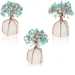 Pierres d'amazonite en cristal de guérison, chakras, arbre de vie naturel, Quartz clair, pour cadeaux de décoration - Product Image 3